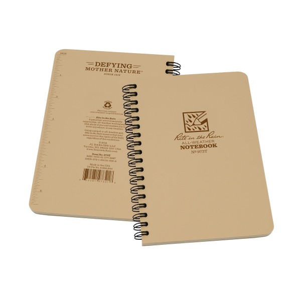 Rite in the Rain Tactical Notebook 4 5/8 x 7 Zoll Notizblock Tan